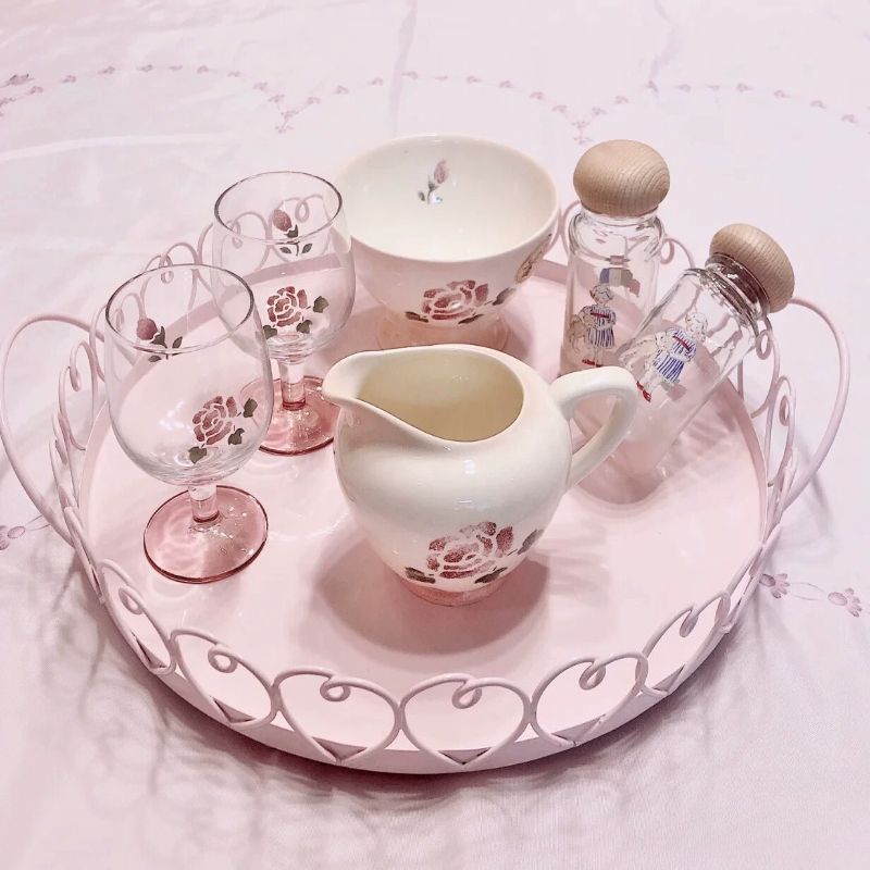 Coffee Tea Love - Nordic wrought iron round love tableware