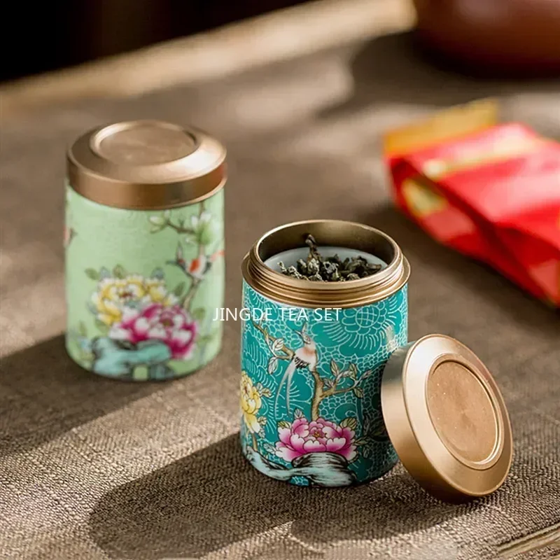 Coffee Tea Jar Set - Boutique Ceramic Tea Tins Household Storage