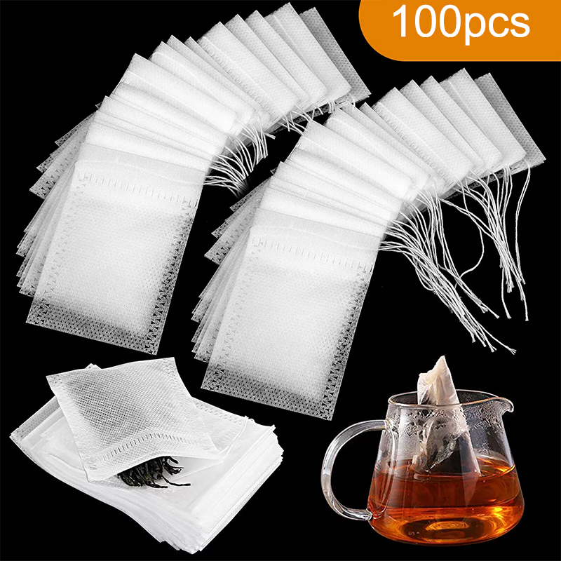 Coffee Tea Spices - ●100PCS Non-woven Tea Bags Disposable Teabags