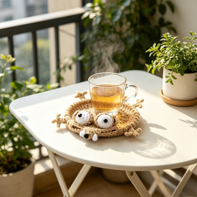 Coffee And Tea Bar - Crochet Squirrel Coaster Cute Cartoon Animal
