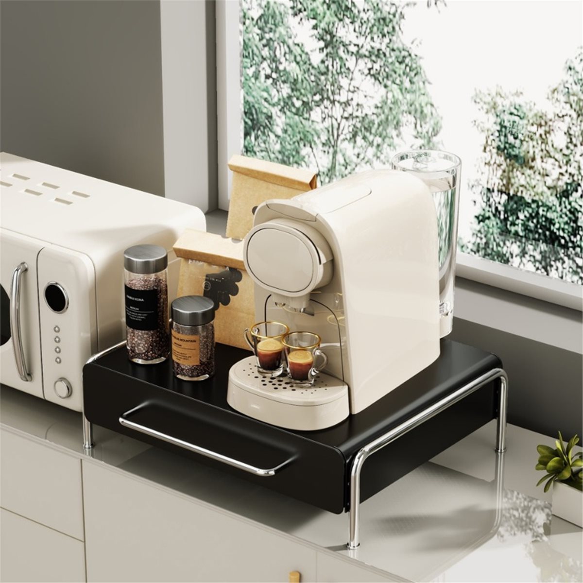 Coffee Tea Drawer Organizer - fitfit Elegant Metal Coffee Pod Holder