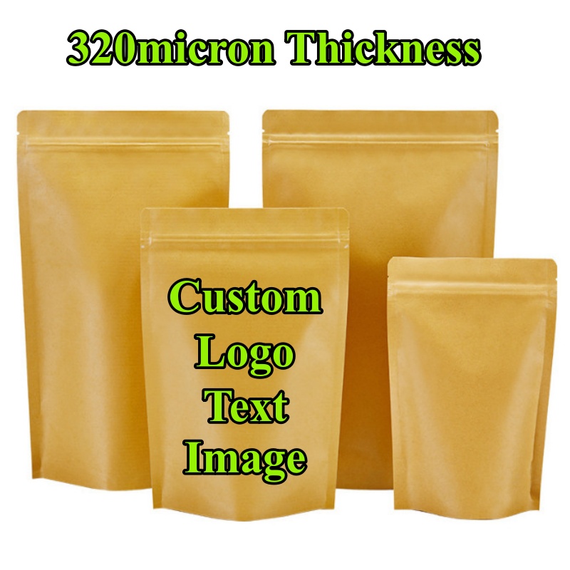 Coffee Tea Stand - 100PCS Stand-up Kraft Paper Foil Ziplock