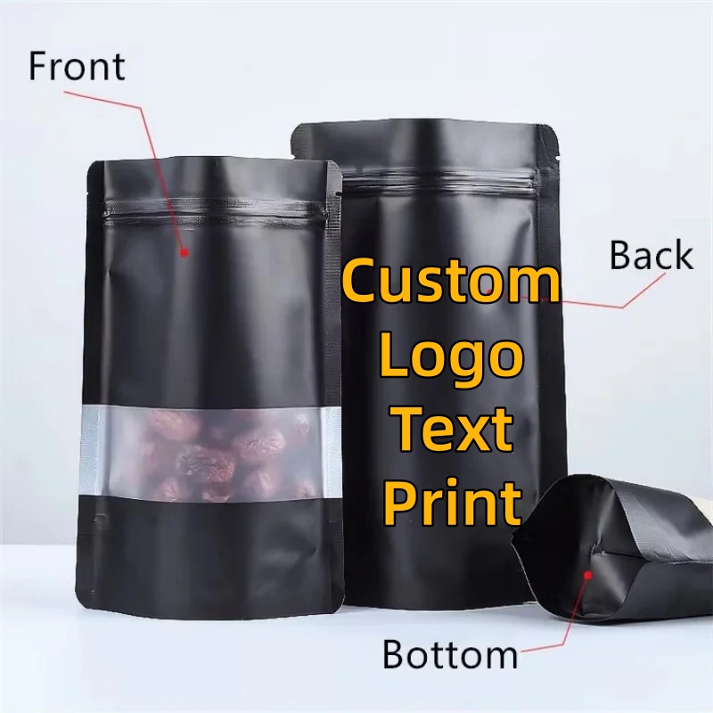 Coffee Tea Stand - 100PCS Stand-up Matte Black Aluminum Foil