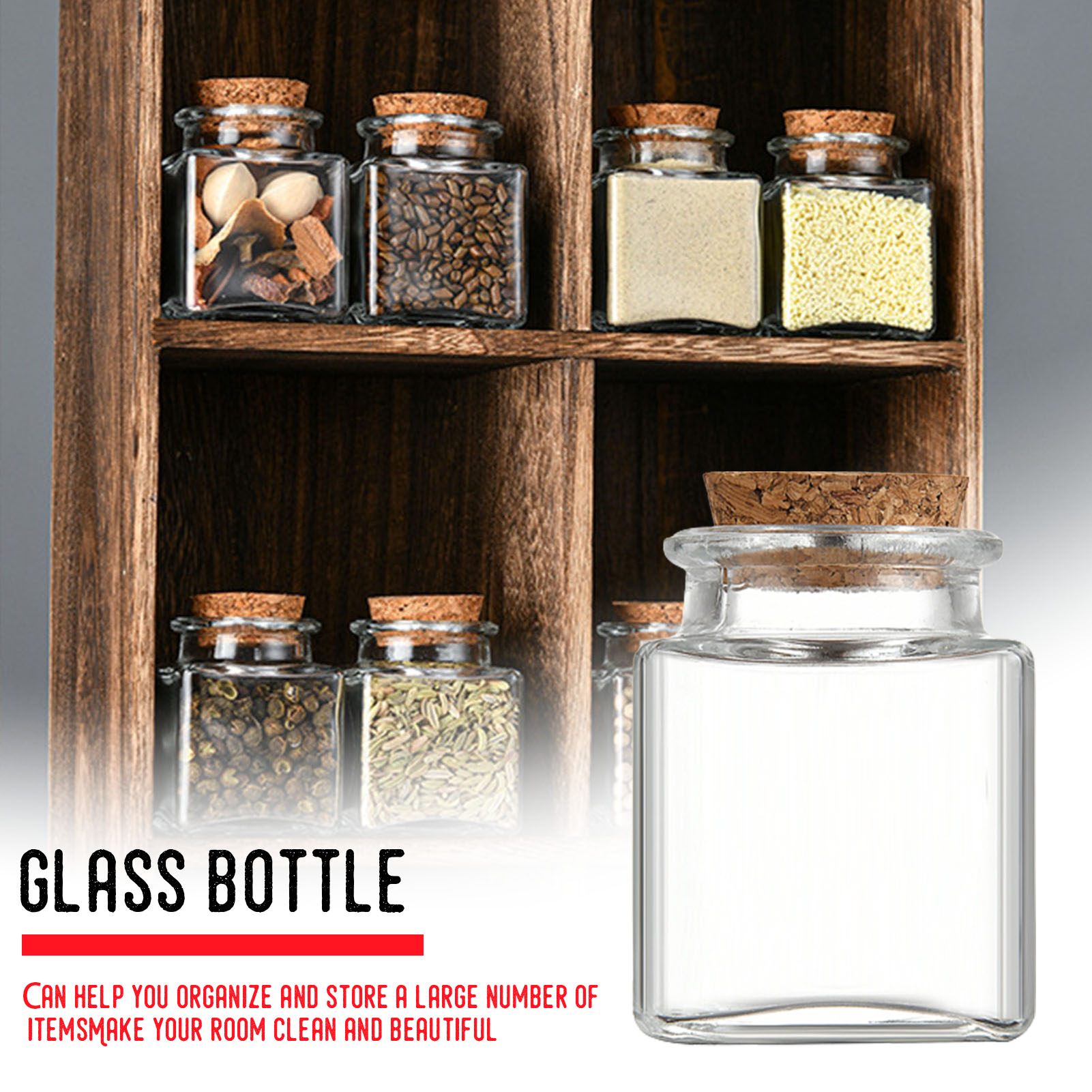 Coffee Tea Spices - 1/5/10Pcs Glass Storage Jars Kitchen Pantry