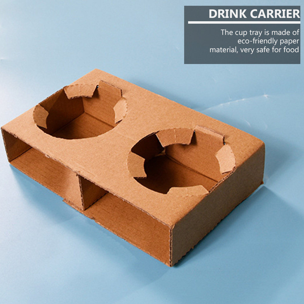 Coffee Tea Milk - 10Pcs Eco-Friendly Biodegradable Paper Drink Carrier