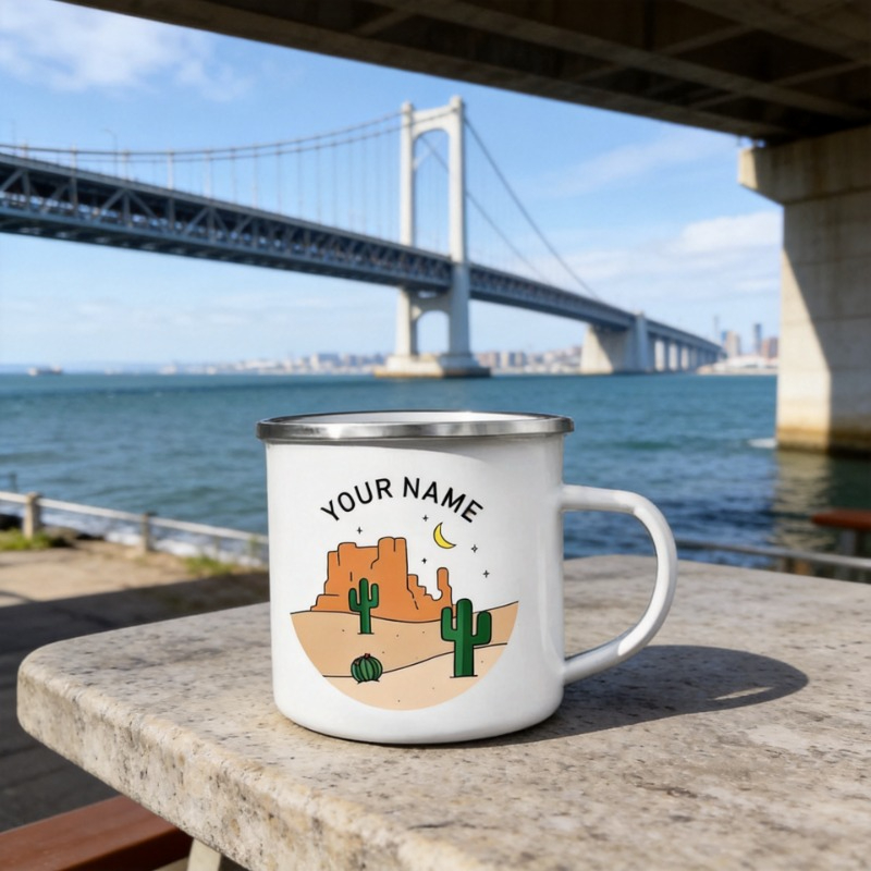 Coffee Tea Name - Custom Name Camping Enamel Mug Funny