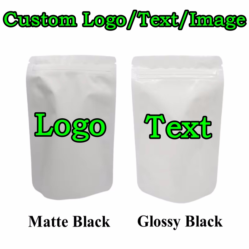 Coffee Tea Stand - 100PCS Stand-up Matte/Glossy White Aluminum Foil