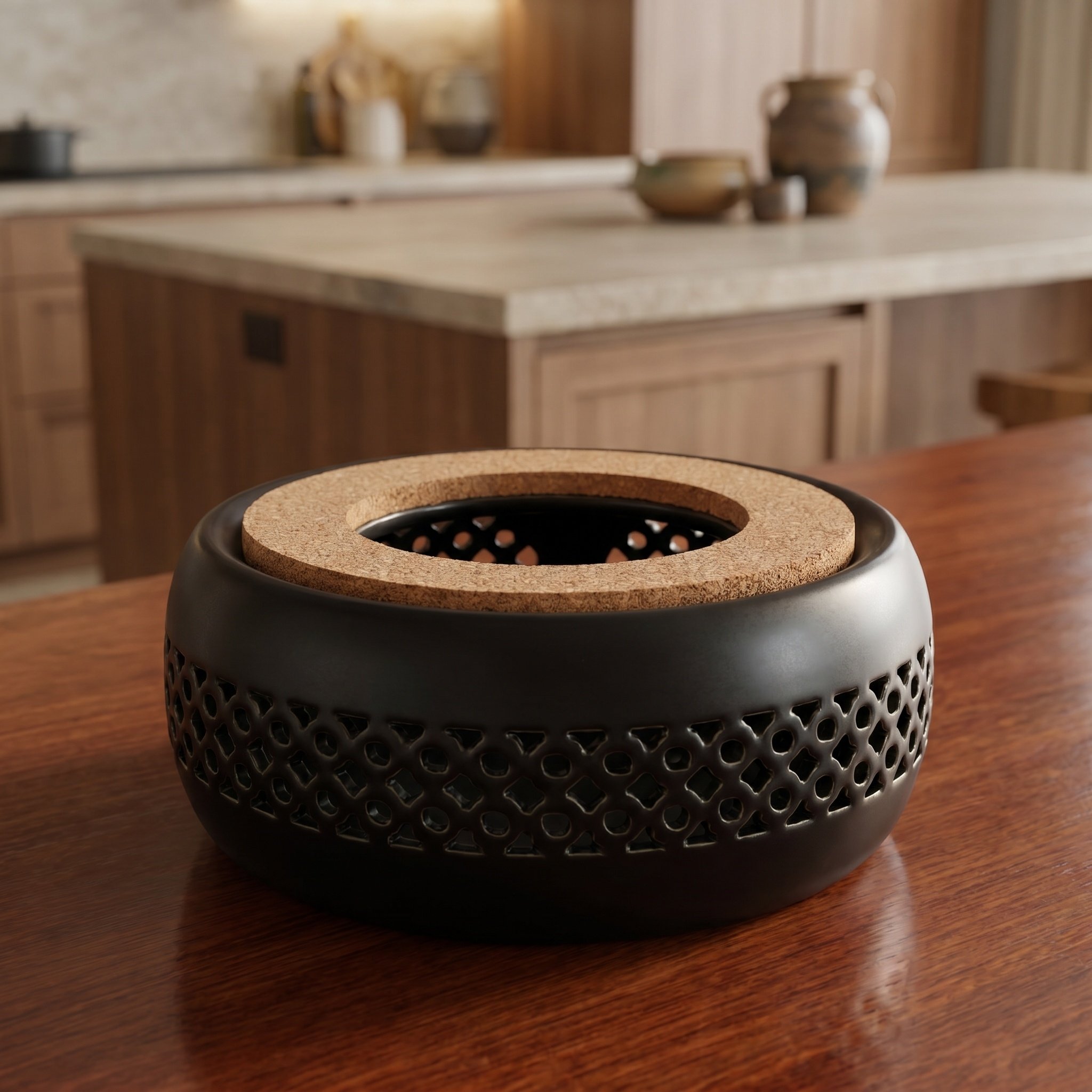 Ceramic Teapot Warmer Cork Cus - Coffee Tea Stand recension och pris