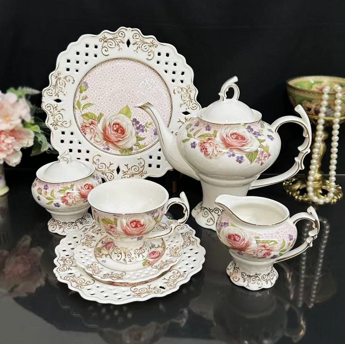 Palace style afternoon tea cof - Coffee Tea Jar Set recension och pris