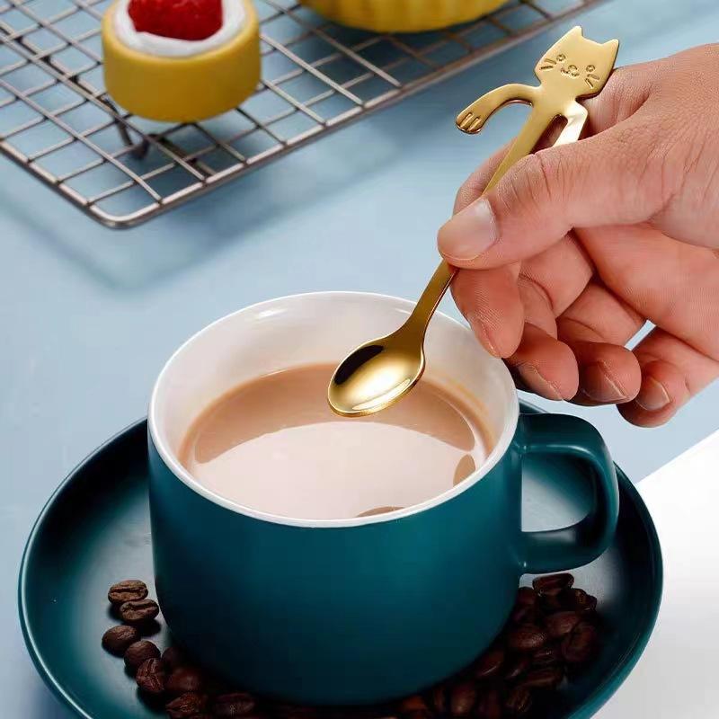 *1Pcs Stainless Steel Cute Cat - Coffee Tea Love recension och pris