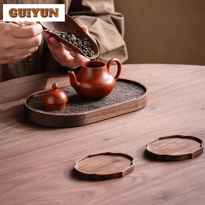 Black Walnut Small Tea Tray Sn - Coffee Tea Stand recension och pris