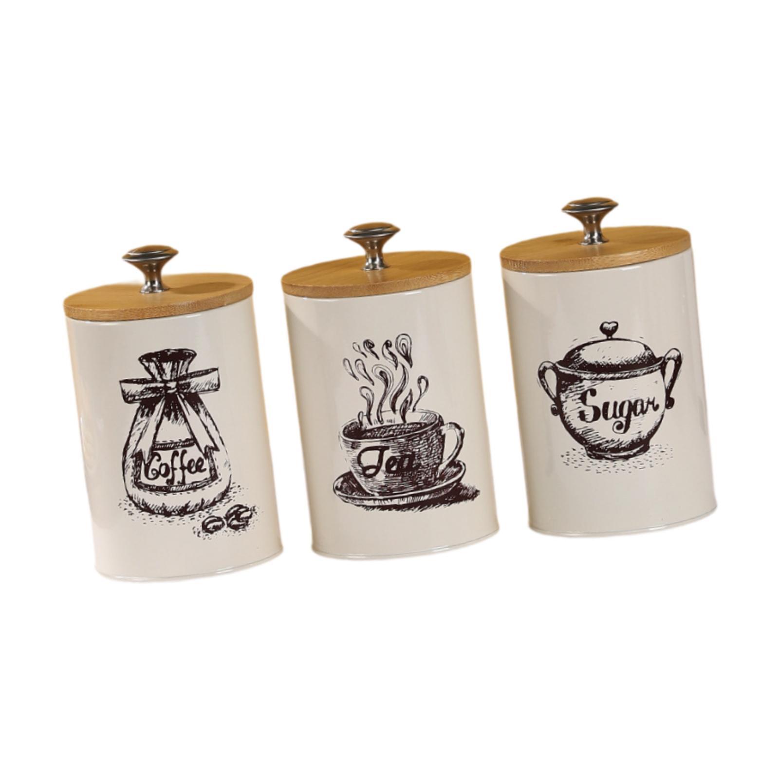 Farmhouse Coffee Tea Sugar Can - Coffee Tea Jar Set recension och pris