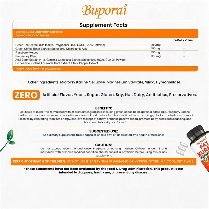 Fat Burner Capsules - Healthy  - Coffee Tea Beans recension och pris