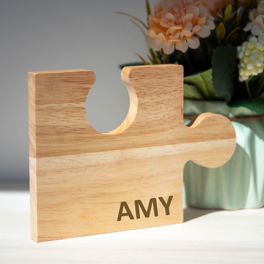 Custom 6pcs Engraved Wooden Pu - Coffee Tea Name recension och pris