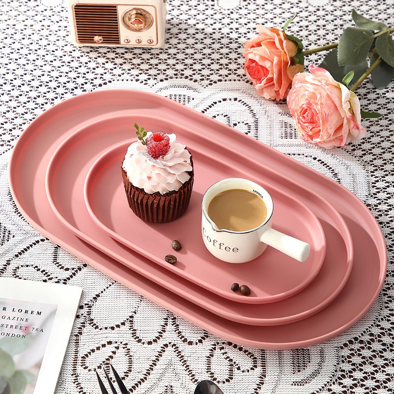 4Pcs Plastic Coffee Tray, Oval - Coffee Tea Stand recension och pris