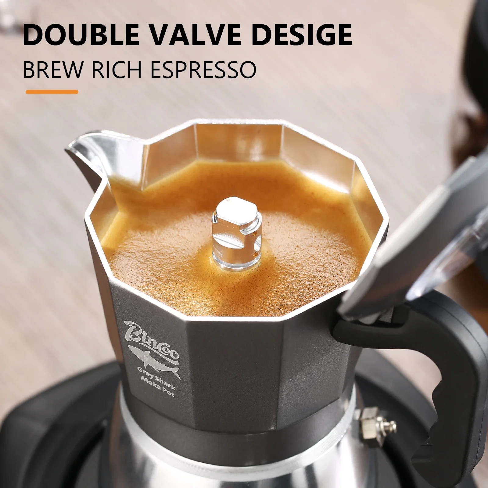 Bincoo 2 Cups Double Valve Mok - Moka Pot Stove recension och pris