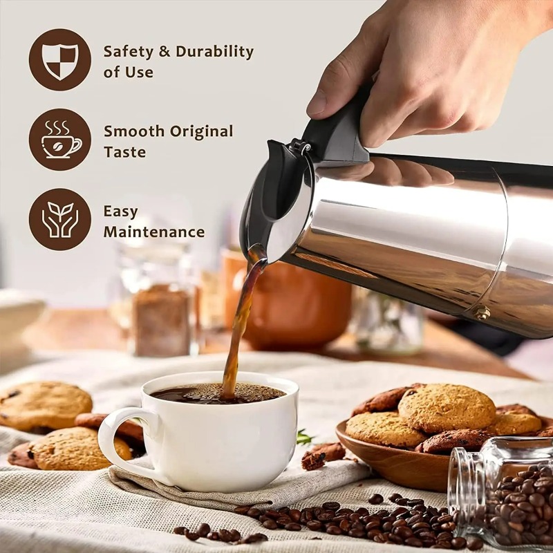 6 Cup Mocha Pot Stainless Stee - Moka Pot Stove recension och pris