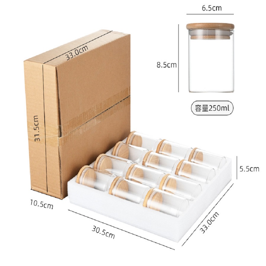 12pcs/set Airtight Glass Stora - Coffee Tea Jar Set recension och pris