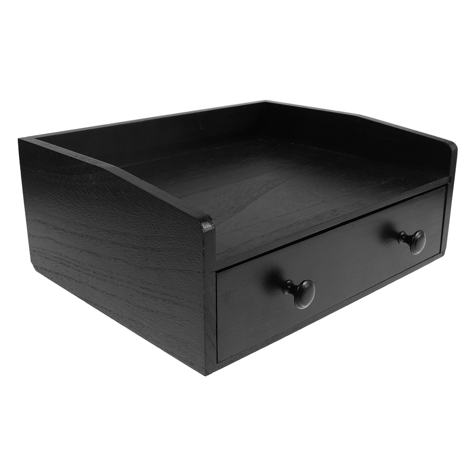 Black Wooden Desktop Storage B - Coffee Tea Drawer Organizer recension och pris
