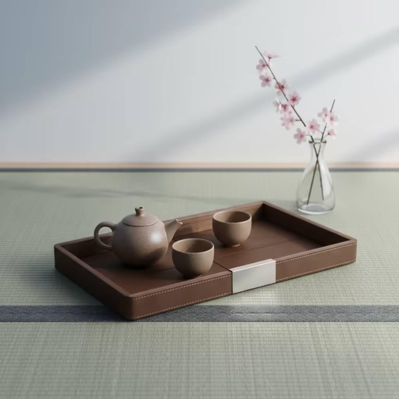 Walnut Wood Tray Minimalist Tr - Tea Coffee Set Up recension och pris
