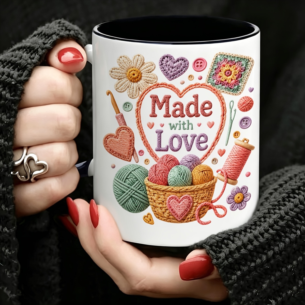 Handmade 11 oz Ceramic Mug, Ex - Coffee Tea Love recension och pris