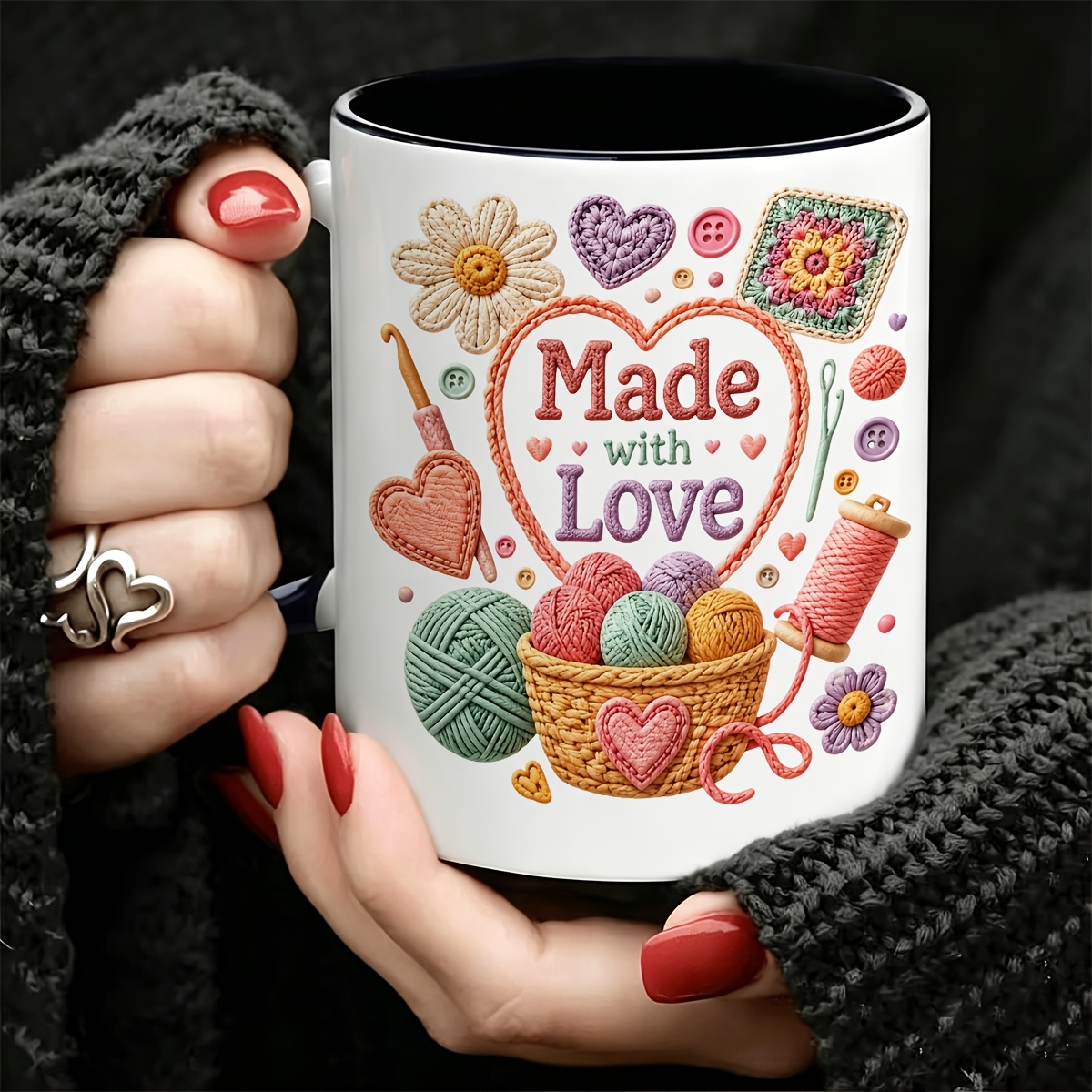 Handmade 11 oz Ceramic Mug, Ex - Coffee Tea Love recension och pris