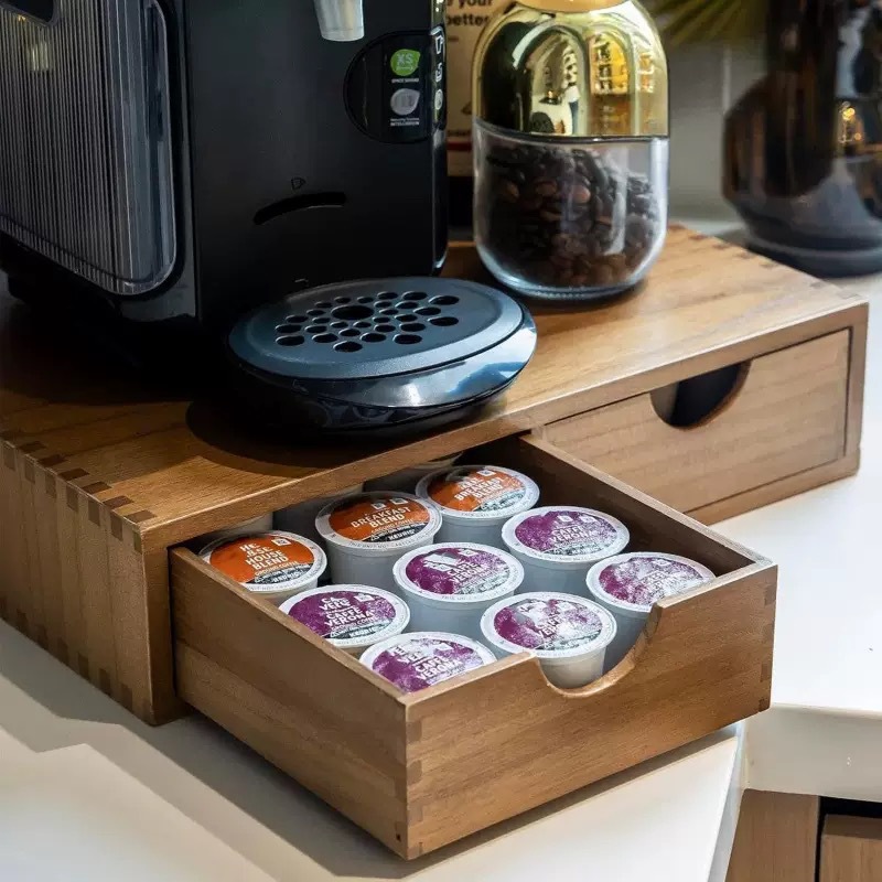 Minimalist solid wood coffee m - Coffee Tea Drawer Organizer recension och pris