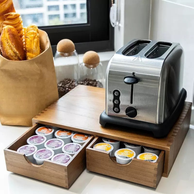 Minimalist solid wood coffee m - Coffee Tea Drawer Organizer recension och pris