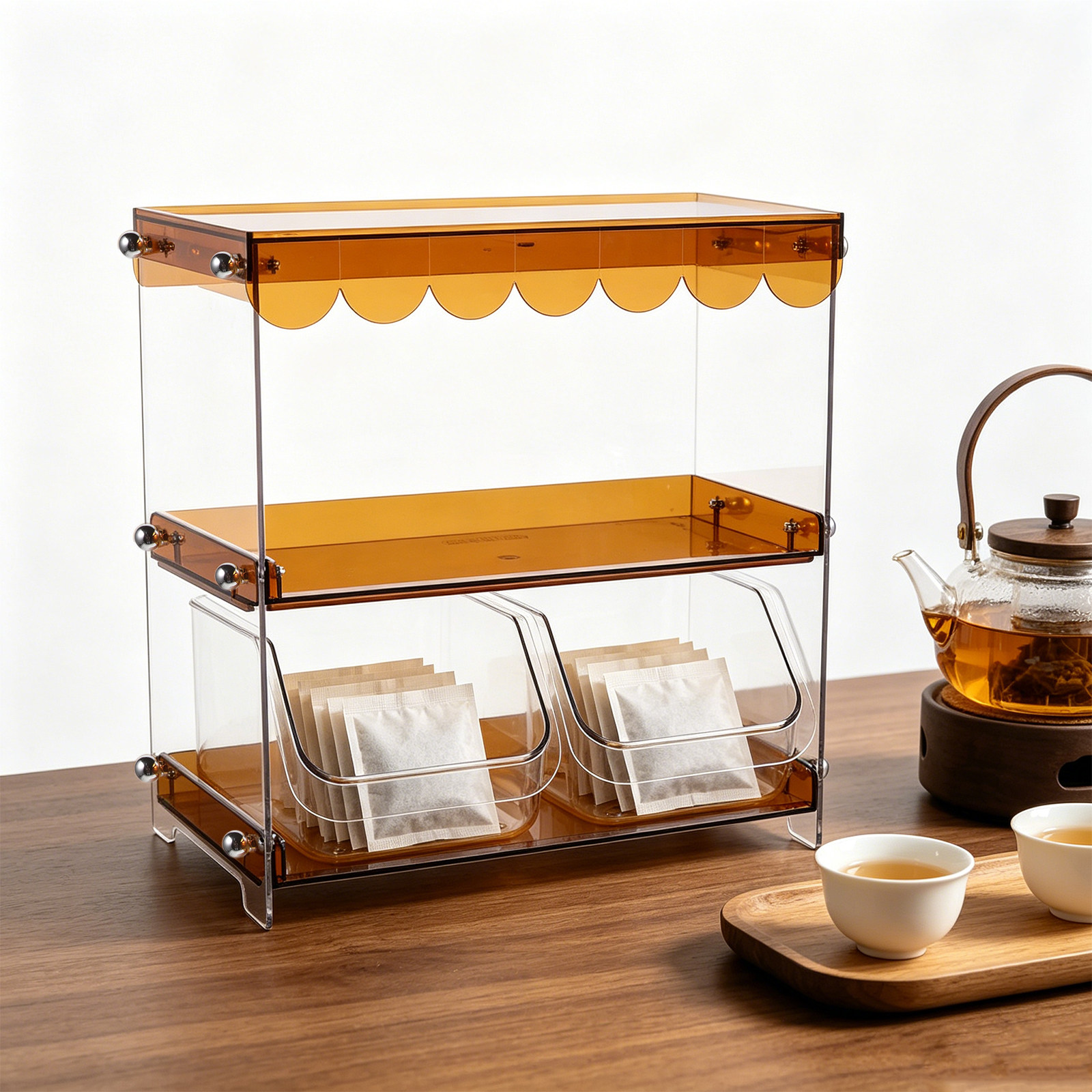 2-Tier Tea Bag Organizer Chest - Coffee Tea Drawer Organizer recension och pris