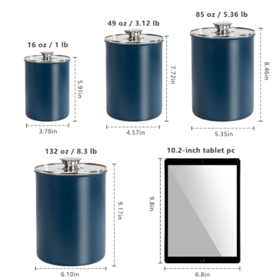 Stainless Steel Food Canister  - Coffee Tea Sugar Canisters recension och pris