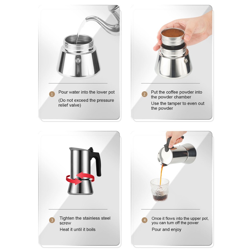 Stainless Steel Moka Pot Large - Moka Pot Stove recension och pris