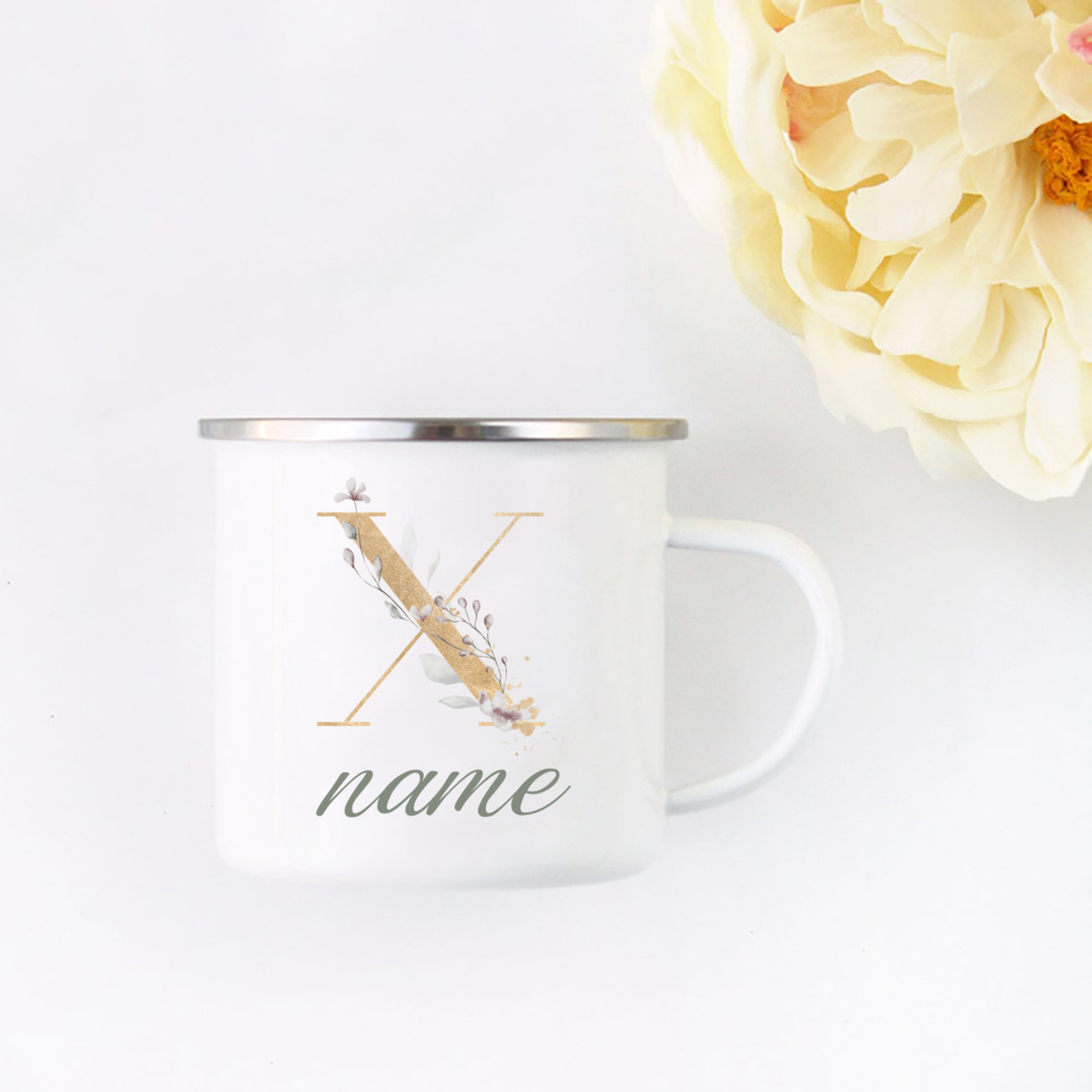 Floral Initial Name Cup Custom - Coffee Tea Name recension och pris