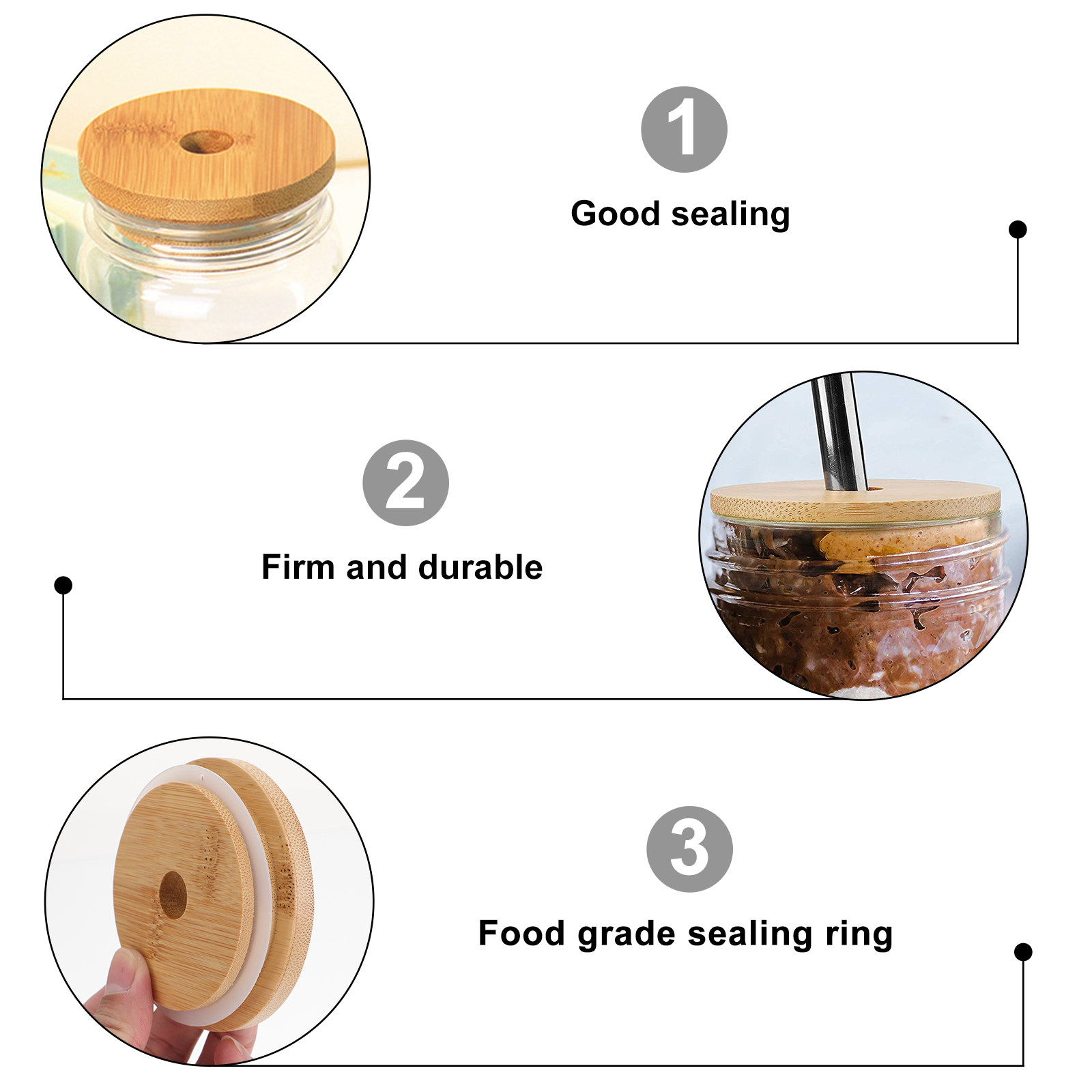 1Set Lightweight Bamboo Mason  - Coffee Tea Jar Set recension och pris
