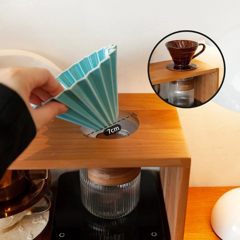 Solid Wood Coffee Drip Station - Tea Coffee Set Up recension och pris