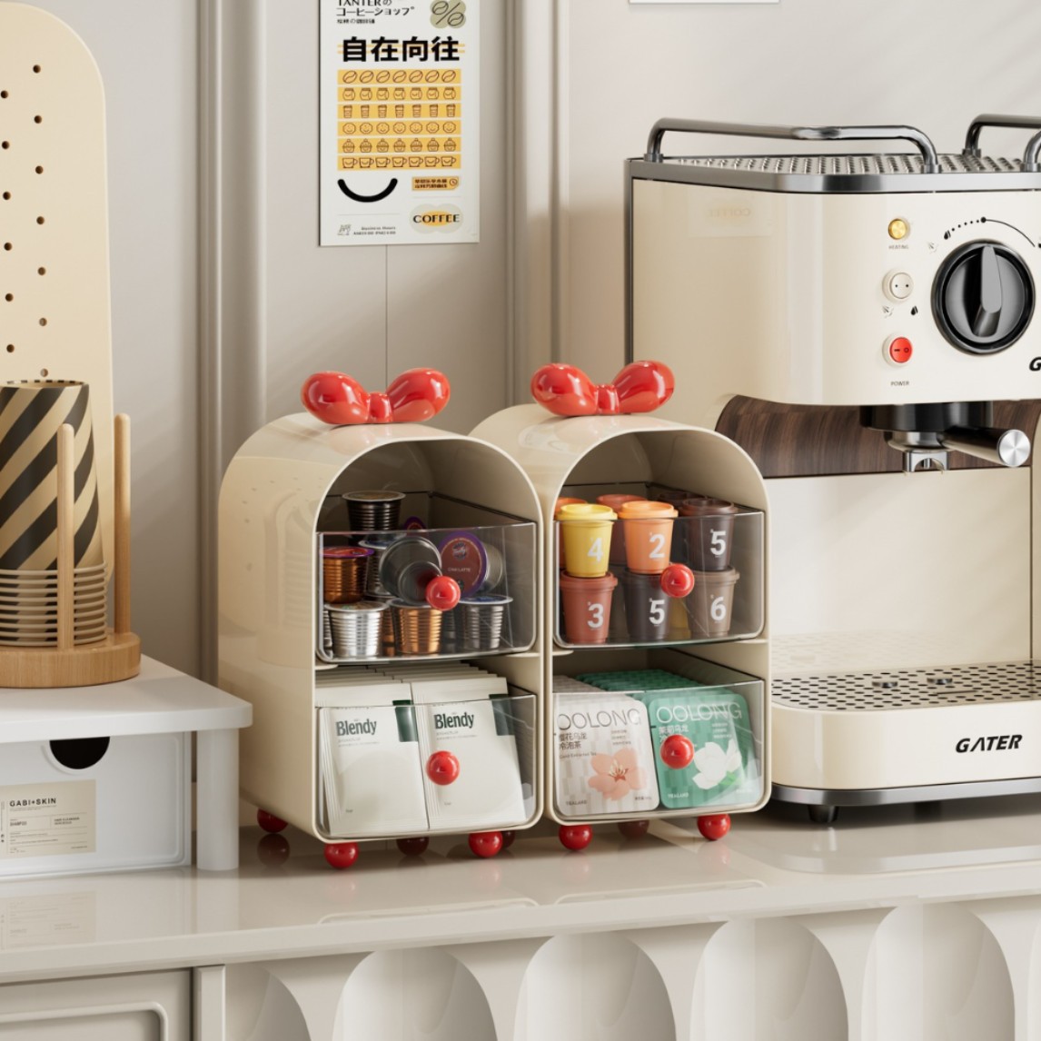 Creamy Coffee Capsule Organize - Coffee Tea Drawer Organizer recension och pris