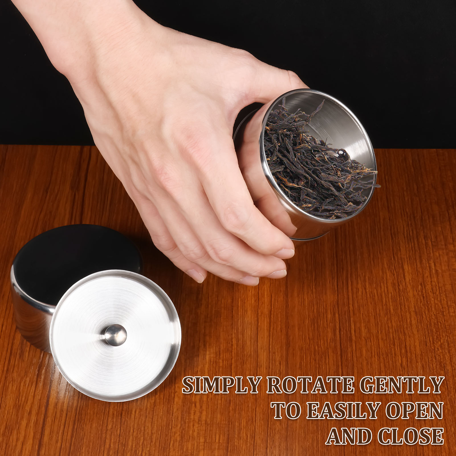 Stainless Steel Tea Leaf Tins  - Coffee Tea Sugar Canisters recension och pris