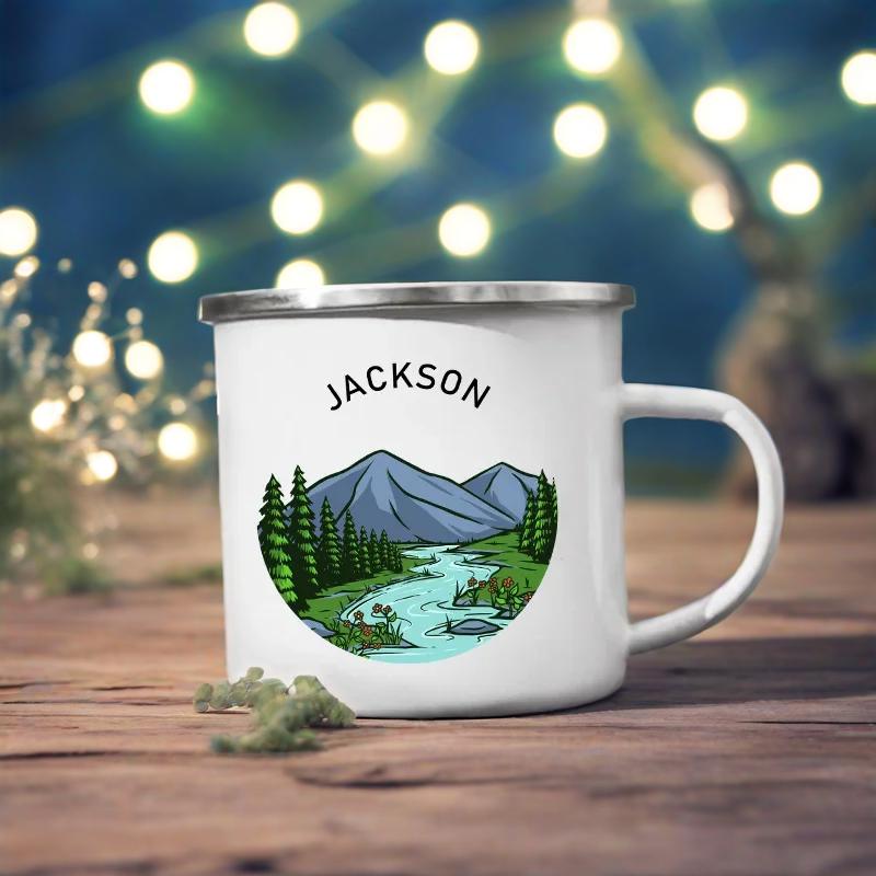 Custom Name Camping Enamel Mug - Coffee Tea Name recension och pris