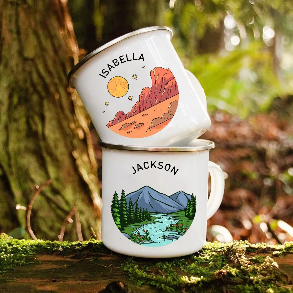 Custom Name Camping Enamel Mug - Coffee Tea Name recension och pris