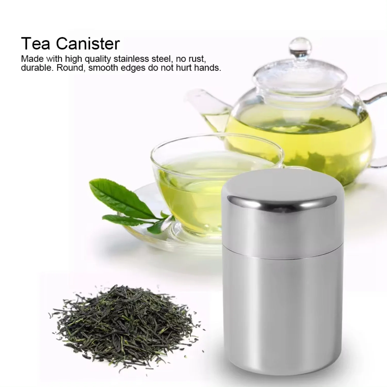 Stainless Steel Tea Leaf Tins  - Coffee Tea Sugar Canisters recension och pris
