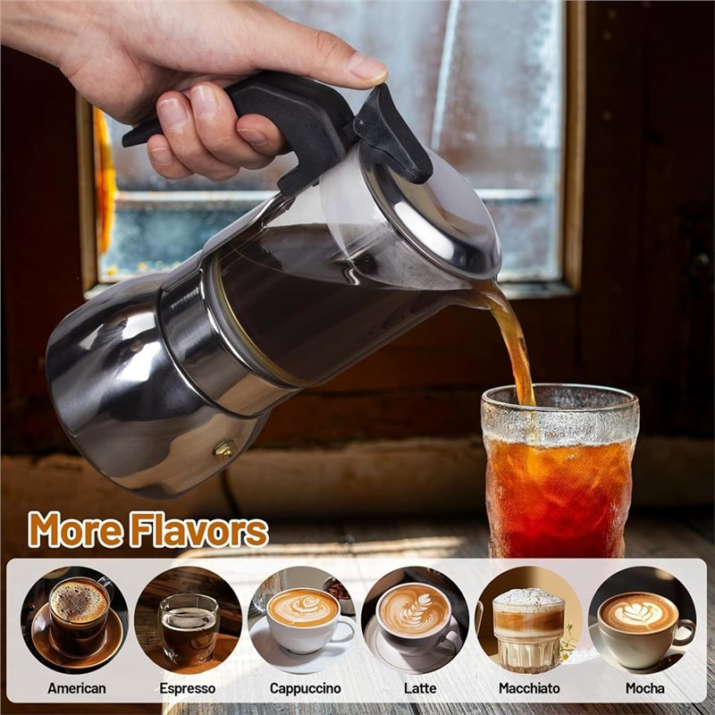 ABUI-Clear Glass 4 Cup Moka Po - Moka Pot Stove recension och pris