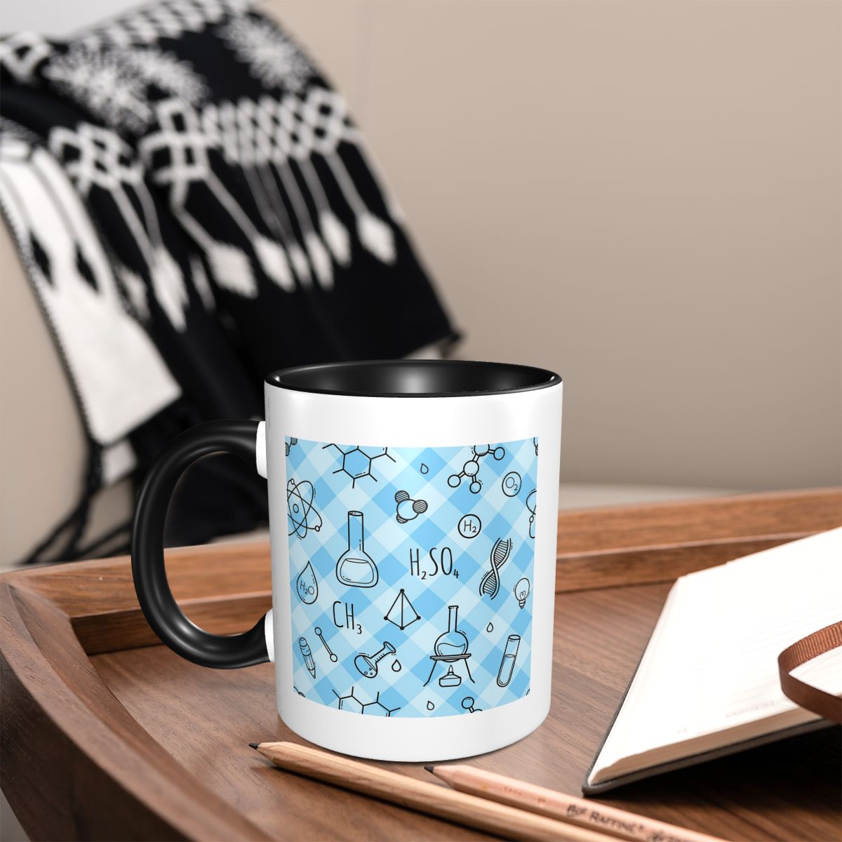 Science Icons Plaid Pattern A  - Coffee Tea Icon recension och pris