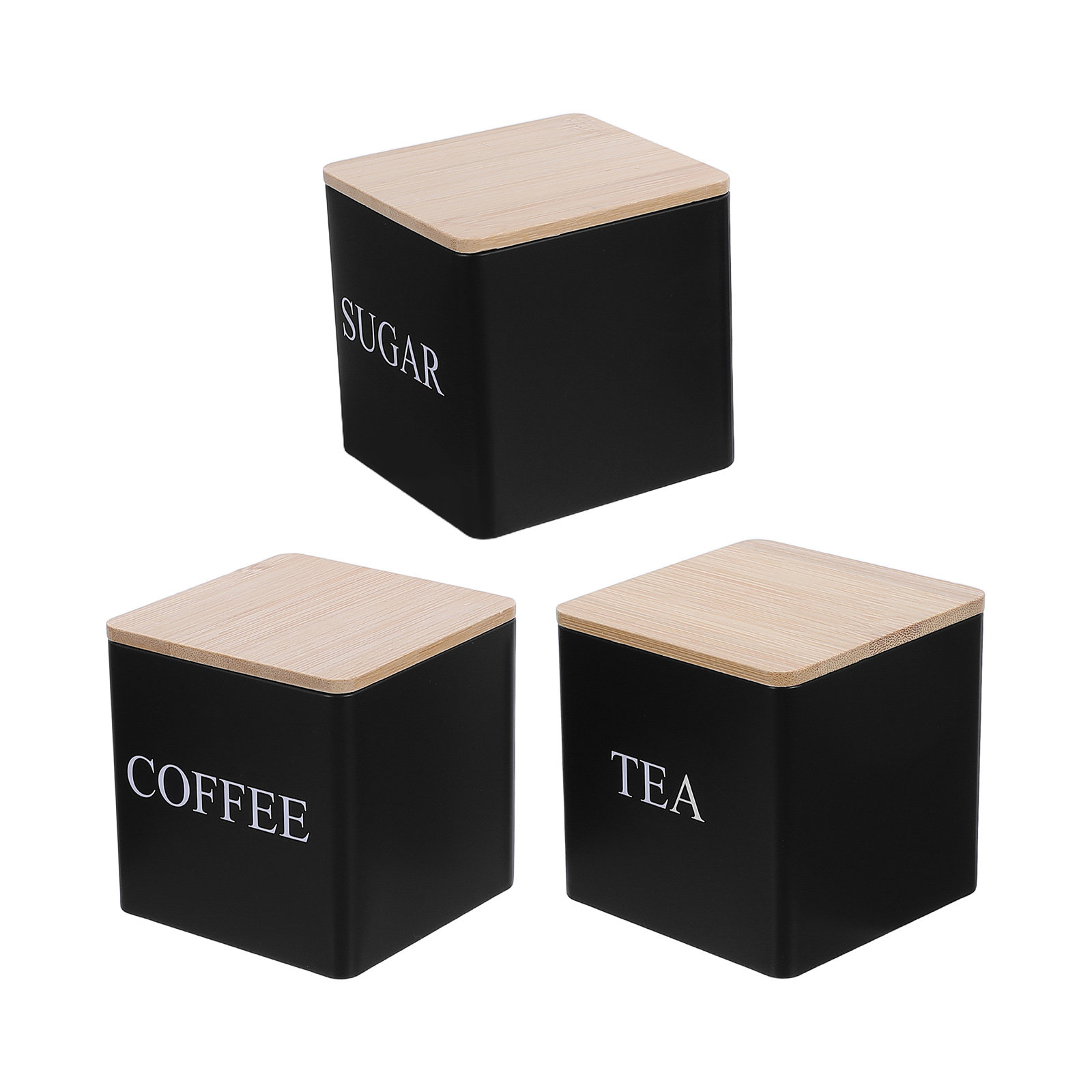 3Pcs Metal Tea Coffee Sugar Ca - Coffee Tea Sugar Canisters recension och pris