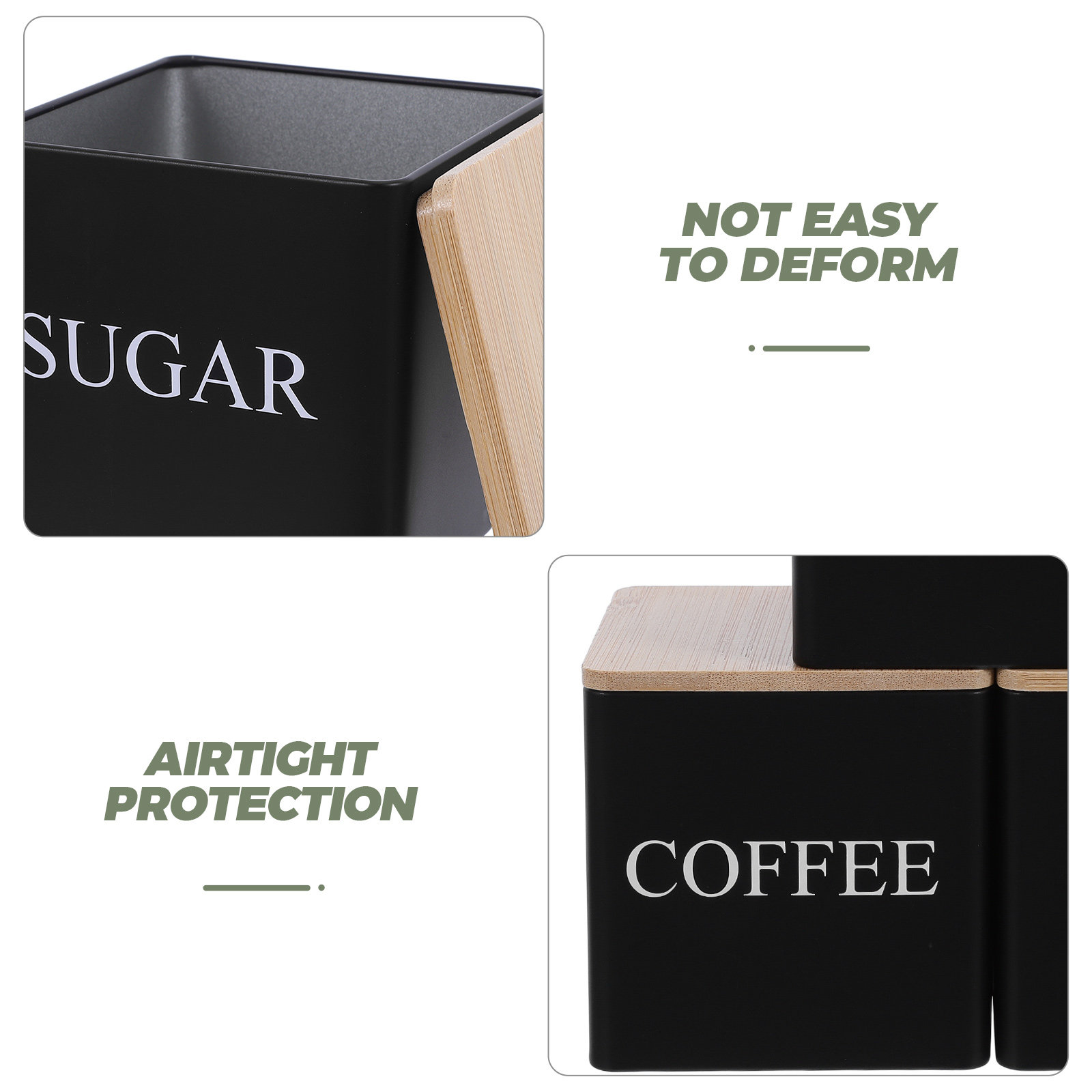 3Pcs Metal Tea Coffee Sugar Ca - Coffee Tea Sugar Canisters recension och pris