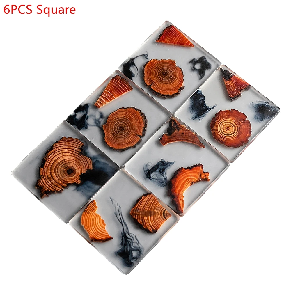 6PCS/Set Resin Pine Coasters H - Coffee And Tea Bar recension och pris